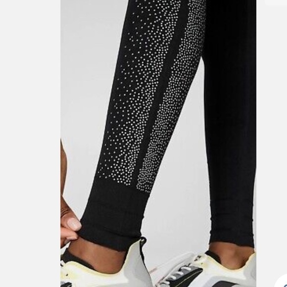Fabletics High-Waisted Sculptknit Reflective Gym Black Leggings Womens XS - Picture 10 of 11